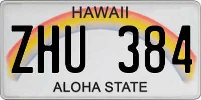 HI license plate ZHU384