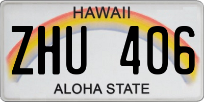 HI license plate ZHU406