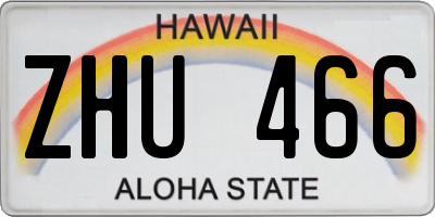 HI license plate ZHU466