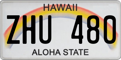 HI license plate ZHU480