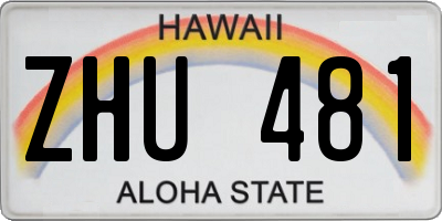 HI license plate ZHU481