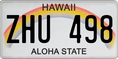 HI license plate ZHU498