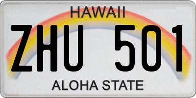 HI license plate ZHU501