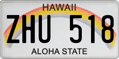 HI license plate ZHU518