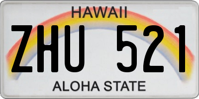 HI license plate ZHU521