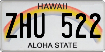 HI license plate ZHU522