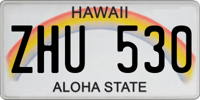 HI license plate ZHU530