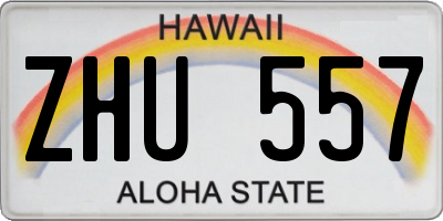 HI license plate ZHU557