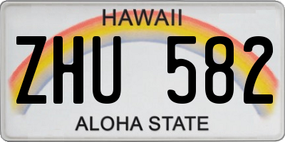 HI license plate ZHU582