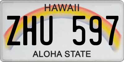 HI license plate ZHU597