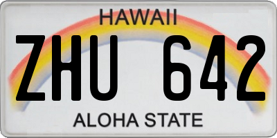 HI license plate ZHU642