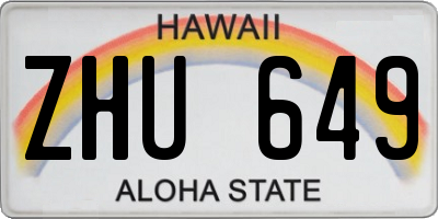 HI license plate ZHU649