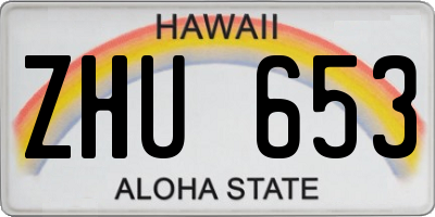 HI license plate ZHU653