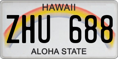 HI license plate ZHU688