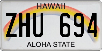 HI license plate ZHU694
