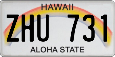 HI license plate ZHU731