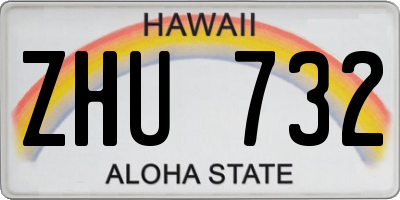 HI license plate ZHU732