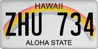 HI license plate ZHU734