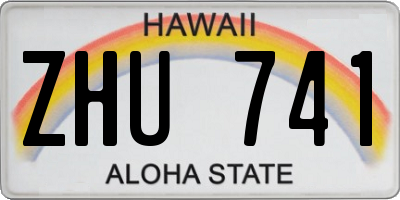 HI license plate ZHU741