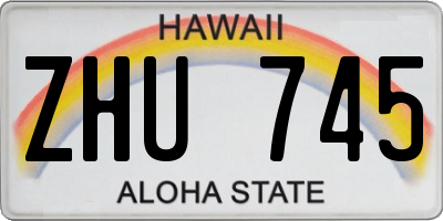 HI license plate ZHU745