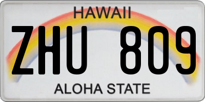 HI license plate ZHU809