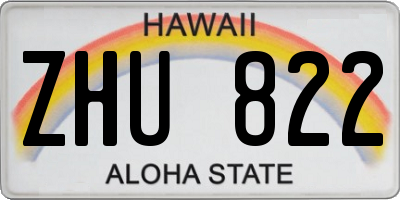 HI license plate ZHU822