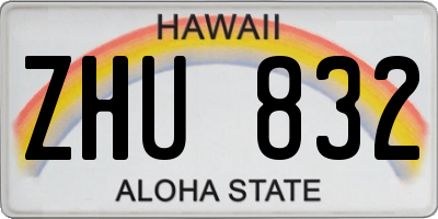 HI license plate ZHU832
