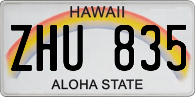 HI license plate ZHU835