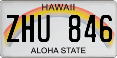 HI license plate ZHU846