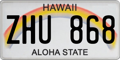 HI license plate ZHU868