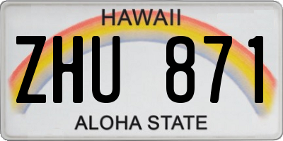 HI license plate ZHU871