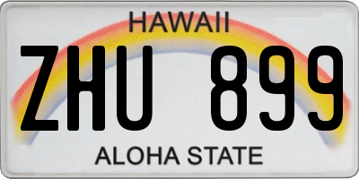 HI license plate ZHU899