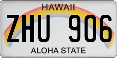 HI license plate ZHU906
