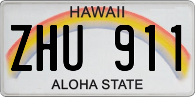 HI license plate ZHU911