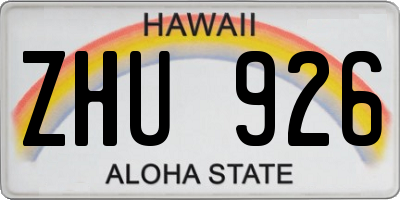 HI license plate ZHU926