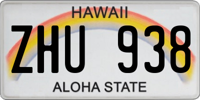 HI license plate ZHU938