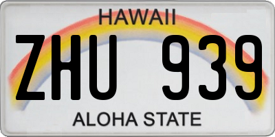 HI license plate ZHU939