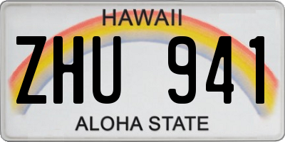 HI license plate ZHU941