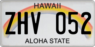 HI license plate ZHV052
