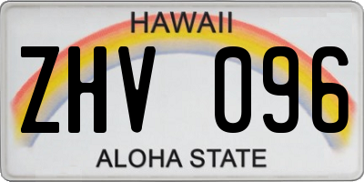 HI license plate ZHV096