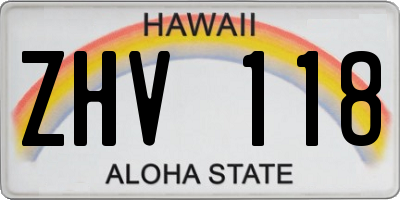 HI license plate ZHV118