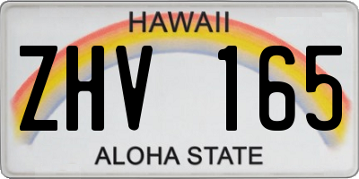 HI license plate ZHV165