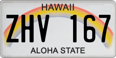 HI license plate ZHV167