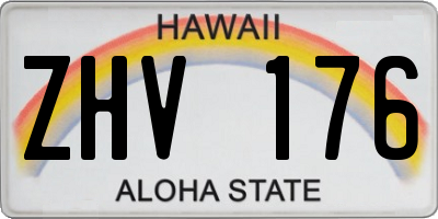 HI license plate ZHV176