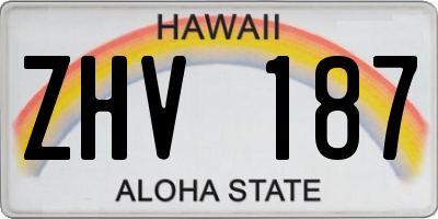 HI license plate ZHV187