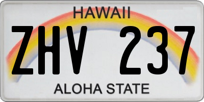 HI license plate ZHV237