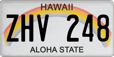 HI license plate ZHV248