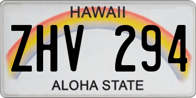 HI license plate ZHV294