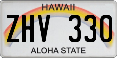 HI license plate ZHV330