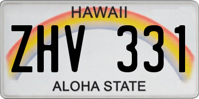 HI license plate ZHV331